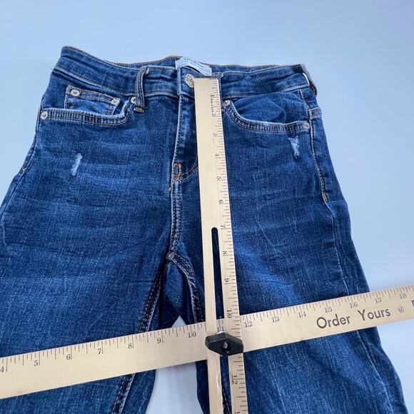 Zara Jeans Womens 2 Blue Skinny Stretch Distressed Denim Premium Collection - Picture 6 of 7
